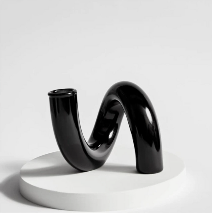 Jarrón de vidrio Aurevio con diseño de asa – Borosilicato, tintado y duradero