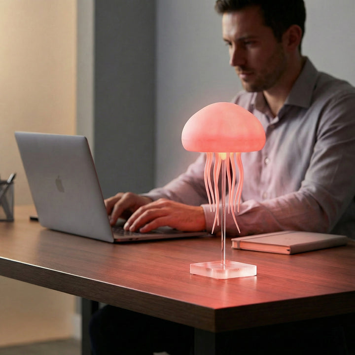 Candeeiro de Mesa LED com Design de Medusas – Luz Decorativa com Mudança de Cor