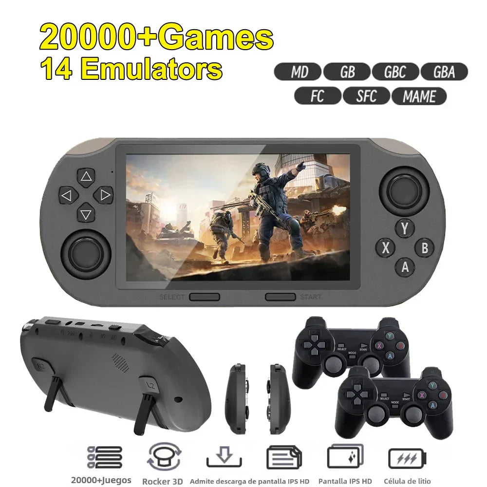Console portatile retrò – 64GB, oltre 20.000 giochi e supporto per 2 giocatori