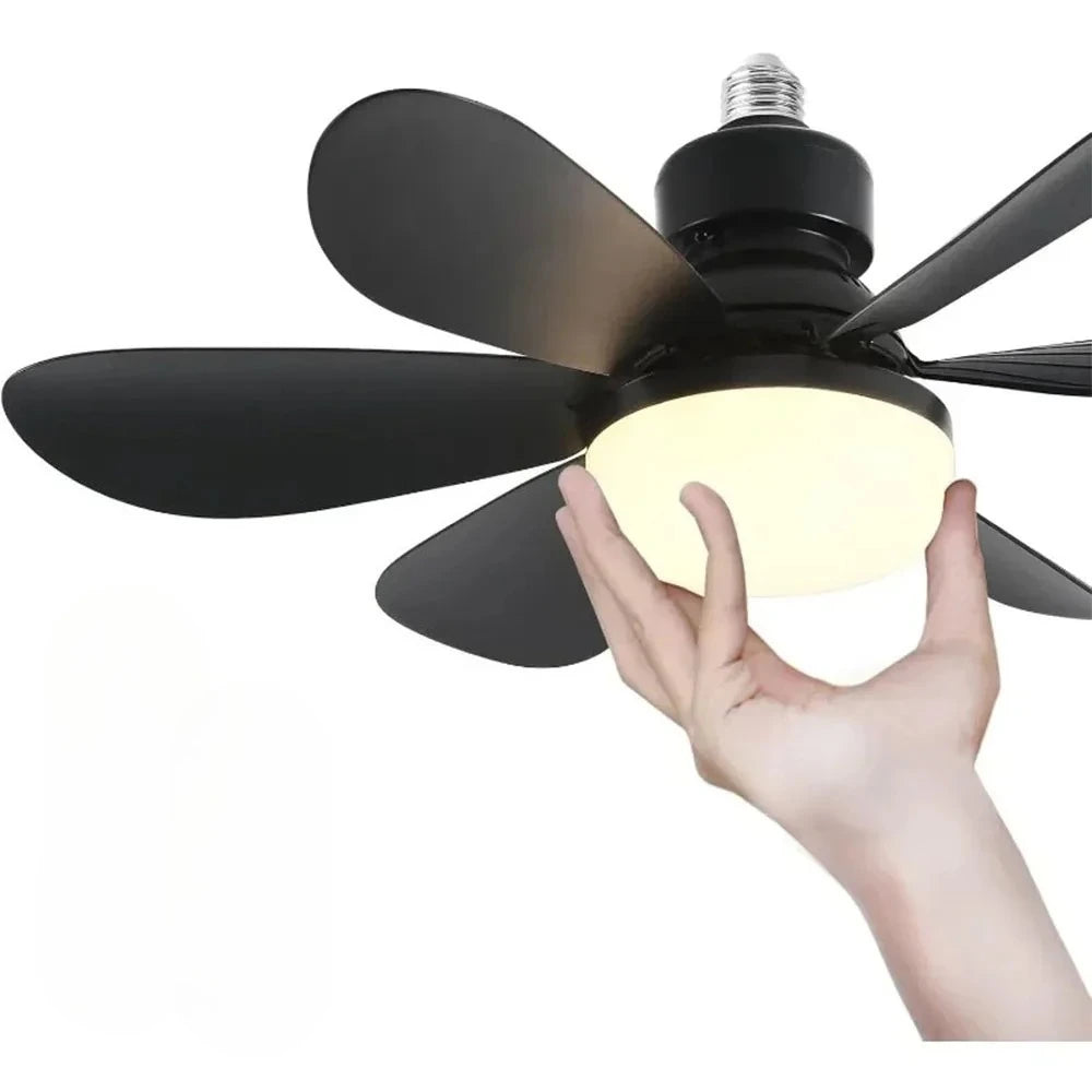 Intelligente Plafondventilator met LED-verlichting E27 Fitting en Afstandsbediening voor Slaapkamer Woonkamer Modern Minimalistisch Energiezuinig Stil | Sansoti 7
