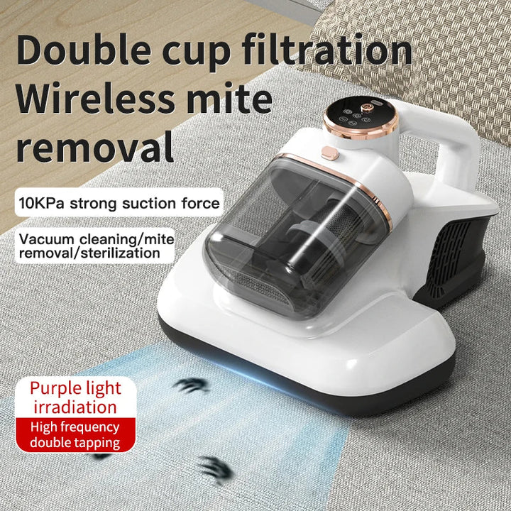 PureHome Removedor de Ácaros do Pó – Aparelho de Limpeza Compacto com Tecnologia de Aspiração em Três Etapas &amp; Sistema de Copos Duplos