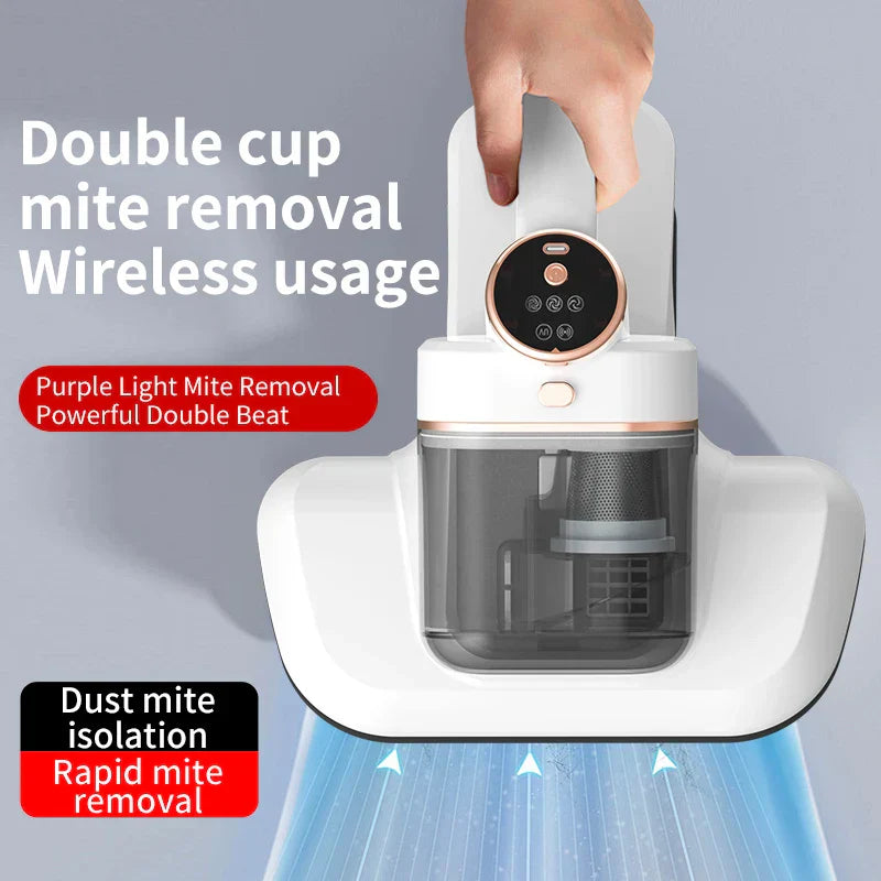 PureHome Removedor de Ácaros do Pó – Aparelho de Limpeza Compacto com Tecnologia de Aspiração em Três Etapas &amp; Sistema de Copos Duplos