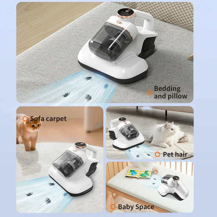 PureHome Removedor de Ácaros do Pó – Aparelho de Limpeza Compacto com Tecnologia de Aspiração em Três Etapas &amp; Sistema de Copos Duplos