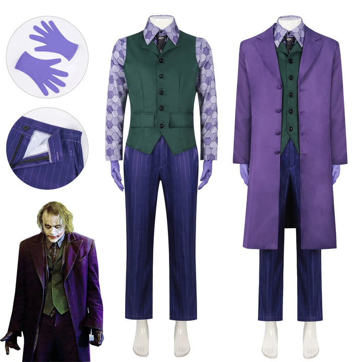 JesterWear – Clown Kostuum Volwassenen – Complete Set met Jas, Vest &amp; Stropdas