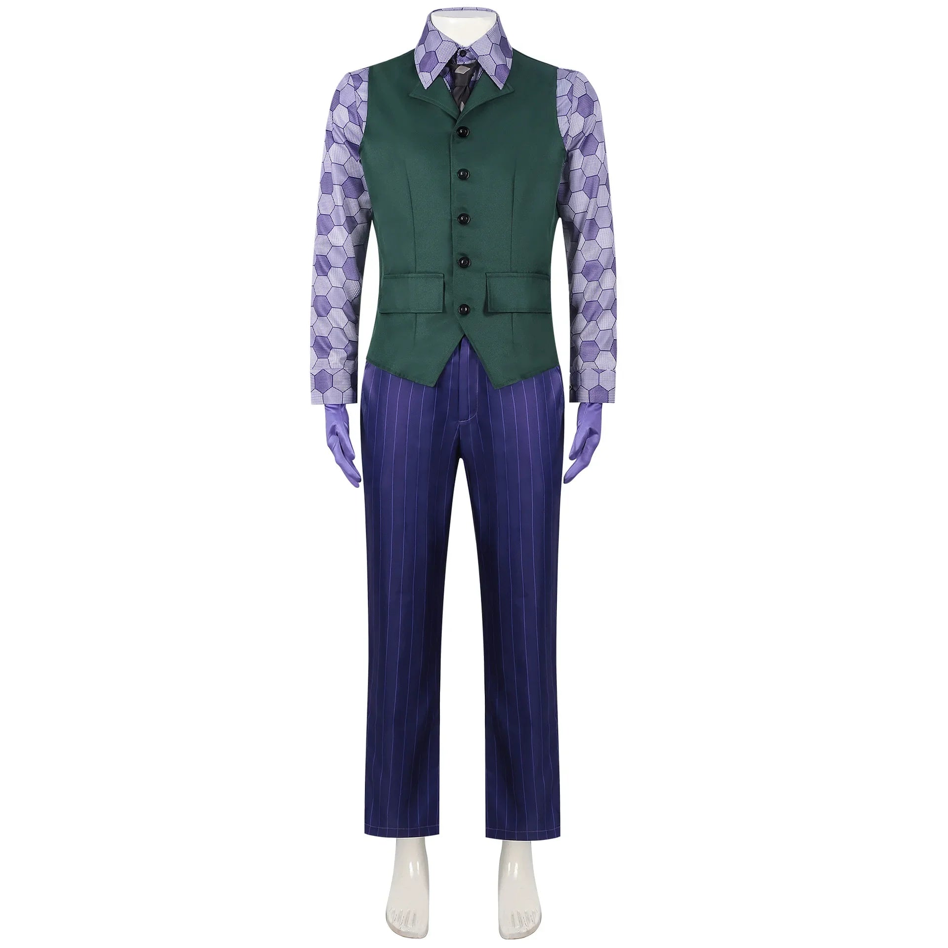 JesterWear – Clown Kostuum Volwassenen – Complete Set met Jas, Vest & Stropdas