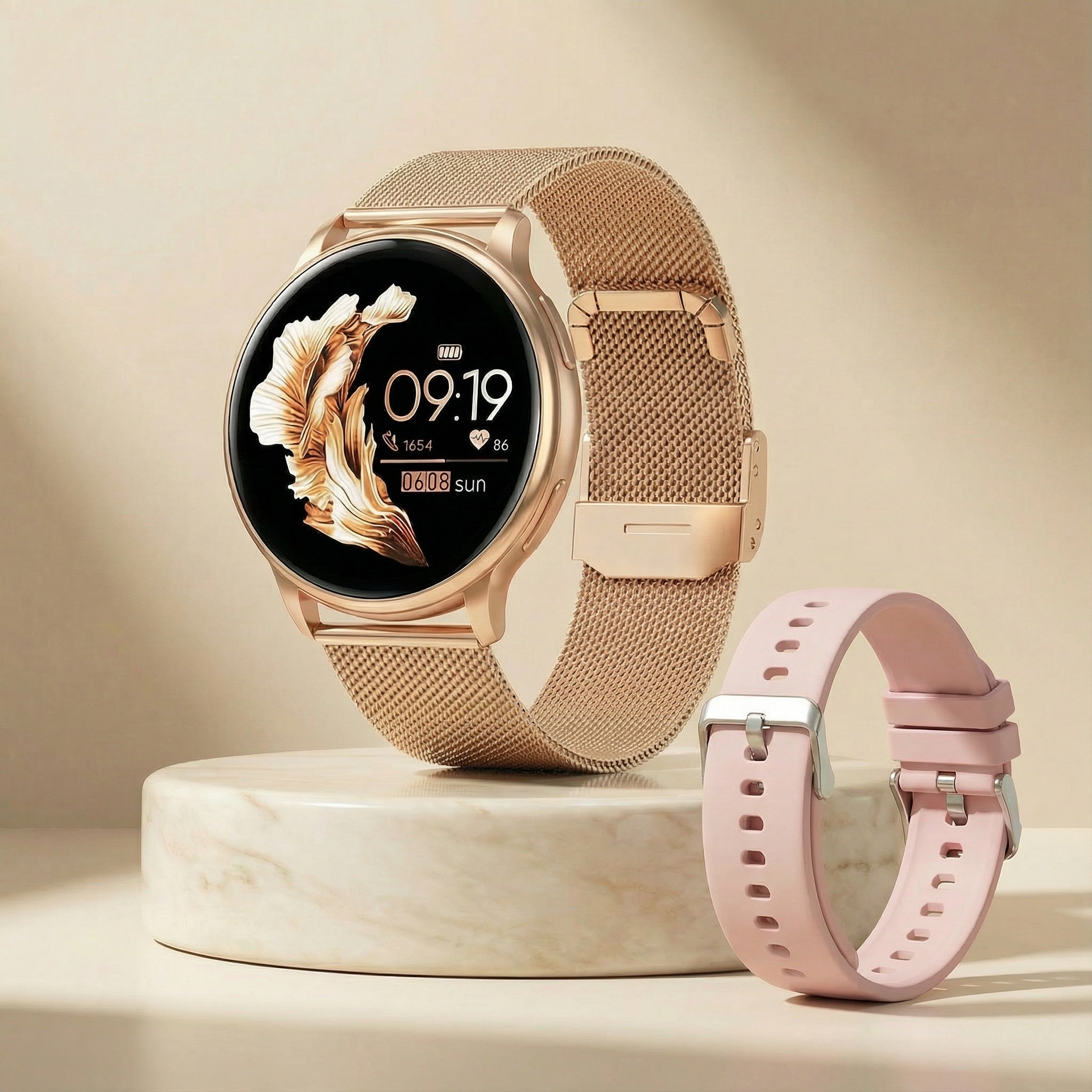 Montre intelligente – Montre en acier inoxydable, Bluetooth et longue autonomie