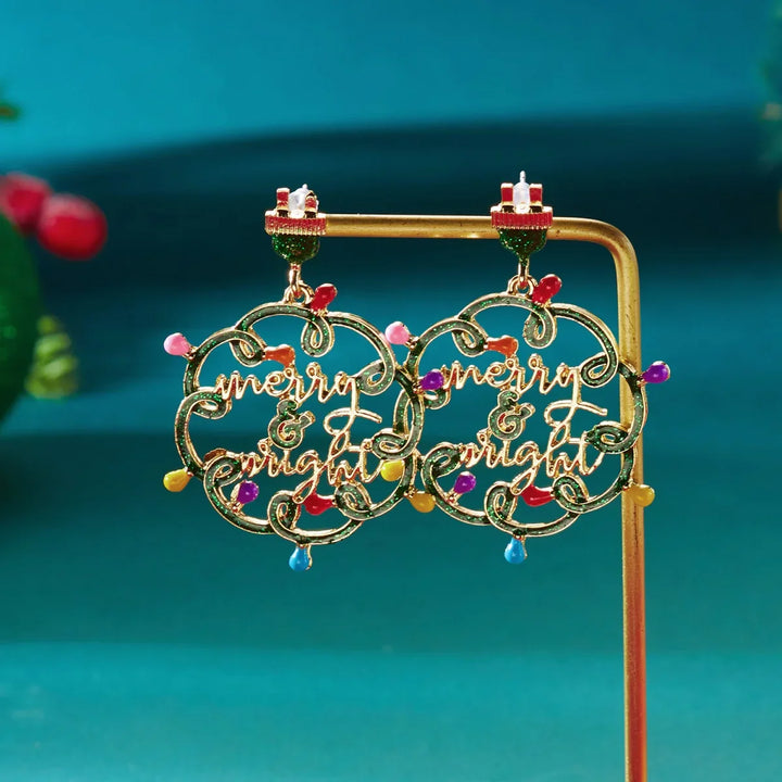 Pendientes Navideños Glitzora – Diseño de Árbol de Navidad con Piedras de Strass, Ligero y Glamour Festivo