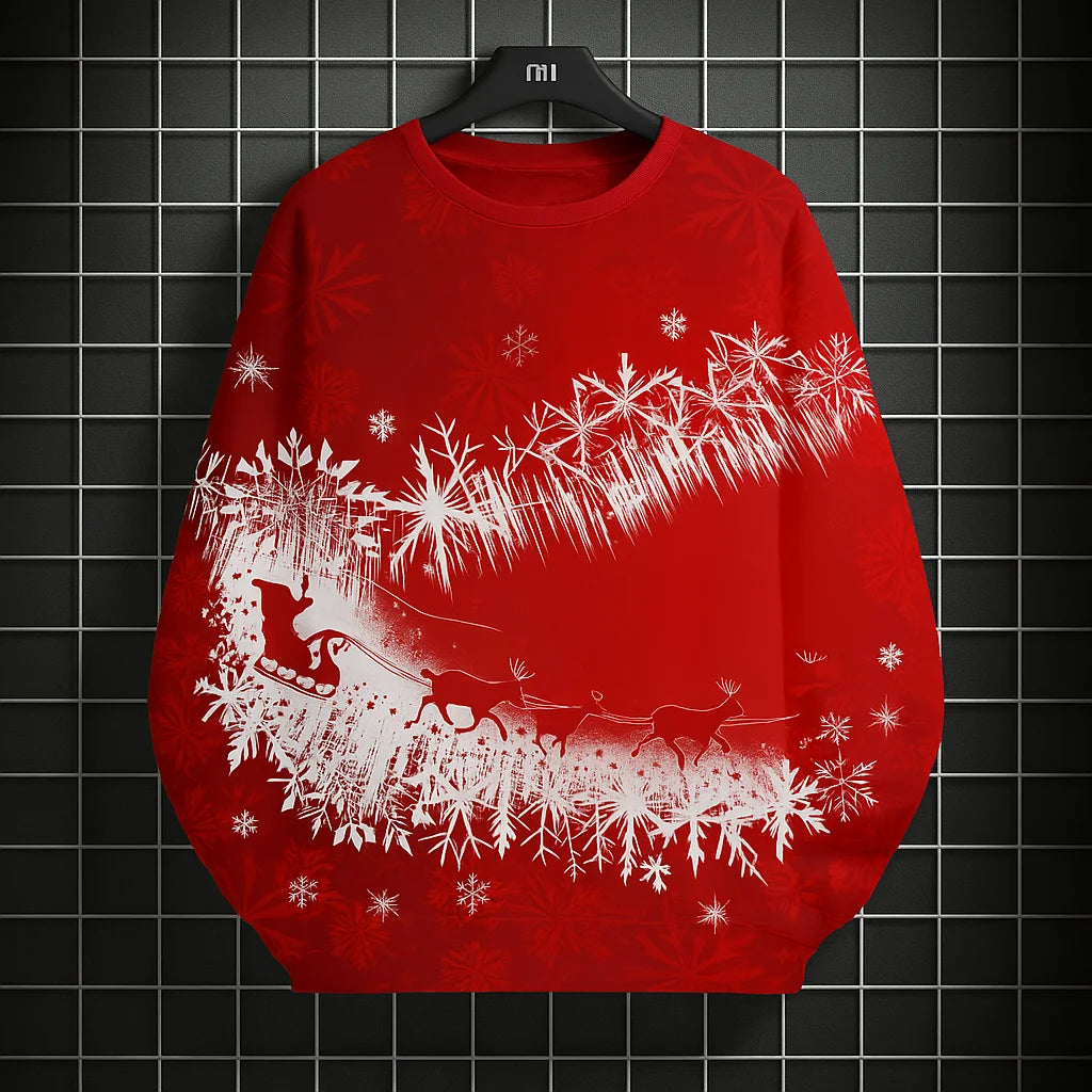 Kerst Sweatshirt voor Heren met 3D Grafische Print, Ronde Hals, Casual Stijl 6