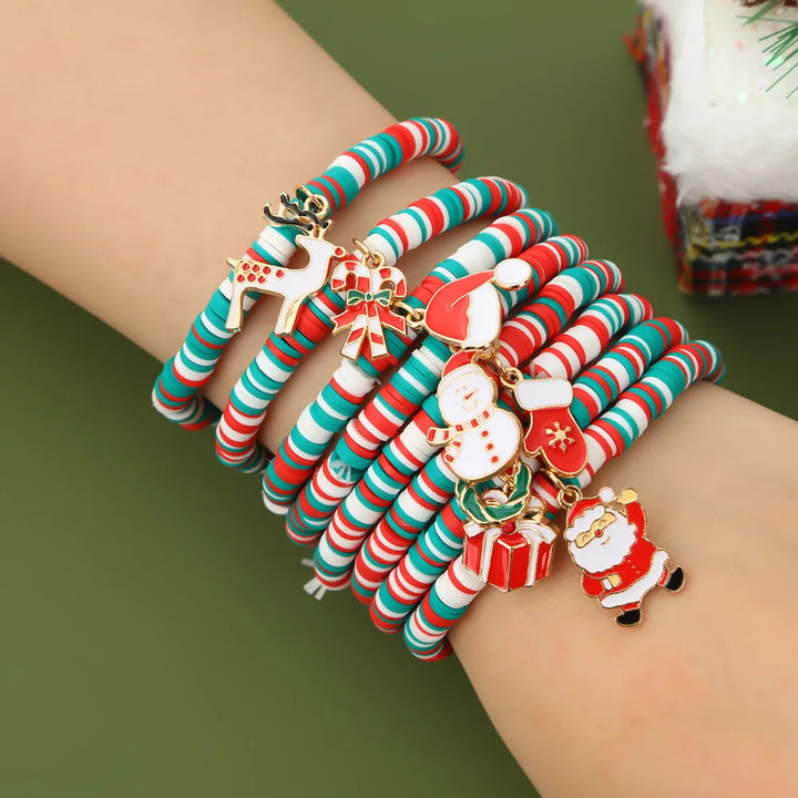Pulsera de Navidad Aureline – Pulsera Ajustable con Santa Claus y Copo de Nieve, Diseño Festivo y Elegante