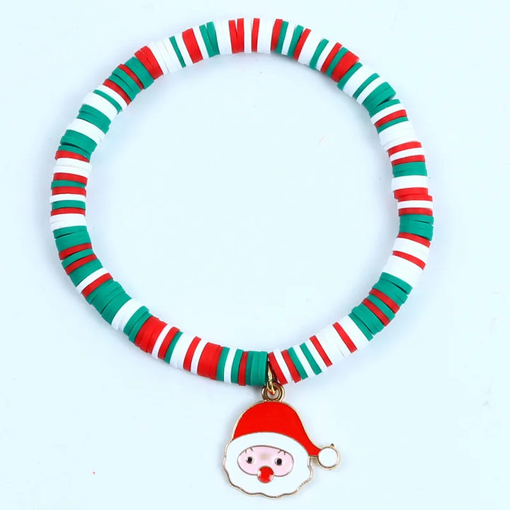 Pulsera de Navidad Aureline – Pulsera Ajustable con Santa Claus y Copo de Nieve, Diseño Festivo y Elegante