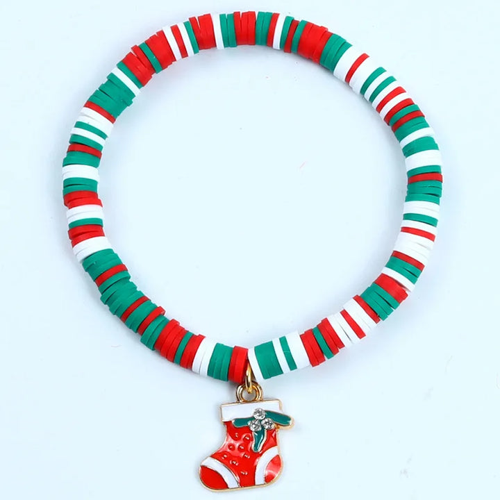 Pulsera de Navidad Aureline – Pulsera Ajustable con Santa Claus y Copo de Nieve, Diseño Festivo y Elegante