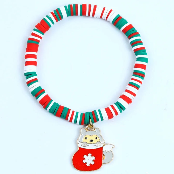 Pulsera de Navidad Aureline – Pulsera Ajustable con Santa Claus y Copo de Nieve, Diseño Festivo y Elegante
