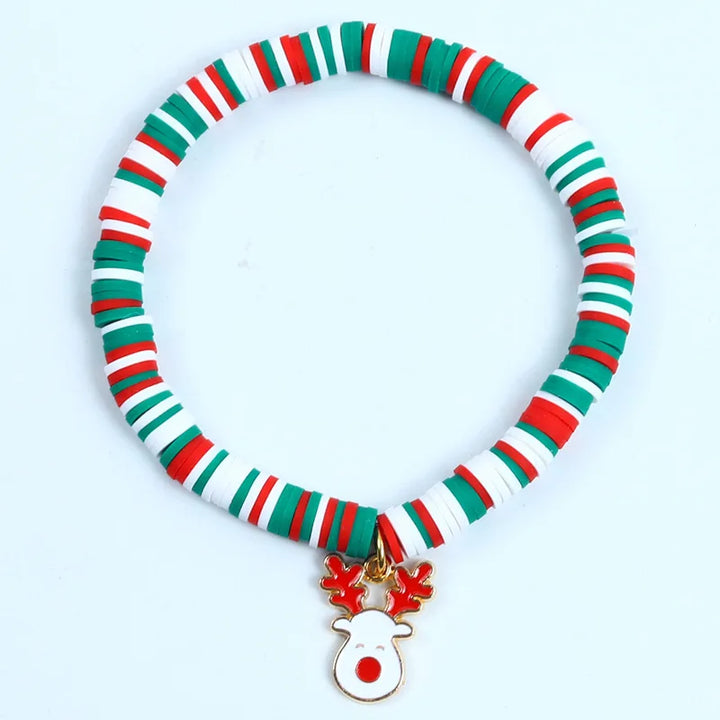 Pulsera de Navidad Aureline – Pulsera Ajustable con Santa Claus y Copo de Nieve, Diseño Festivo y Elegante