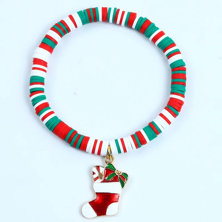 Pulsera de Navidad Aureline – Pulsera Ajustable con Santa Claus y Copo de Nieve, Diseño Festivo y Elegante