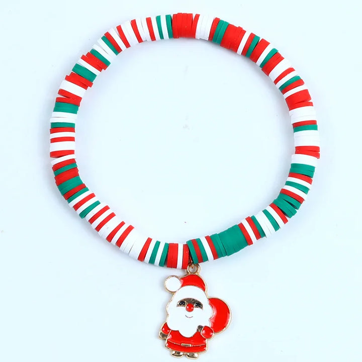 Pulsera de Navidad Aureline – Pulsera Ajustable con Santa Claus y Copo de Nieve, Diseño Festivo y Elegante