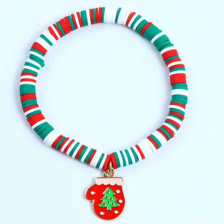 Pulsera de Navidad Aureline – Pulsera Ajustable con Santa Claus y Copo de Nieve, Diseño Festivo y Elegante