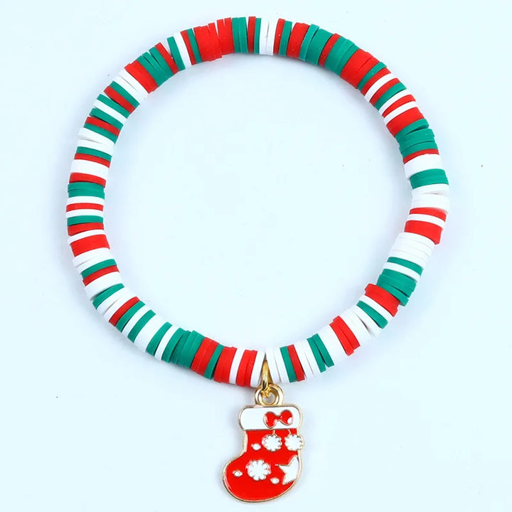 Pulsera de Navidad Aureline – Pulsera Ajustable con Santa Claus y Copo de Nieve, Diseño Festivo y Elegante