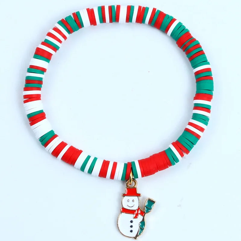 Pulsera de Navidad Aureline – Pulsera Ajustable con Santa Claus y Copo de Nieve, Diseño Festivo y Elegante