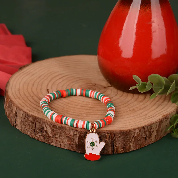 Pulsera de Navidad Aureline – Pulsera Ajustable con Santa Claus y Copo de Nieve, Diseño Festivo y Elegante