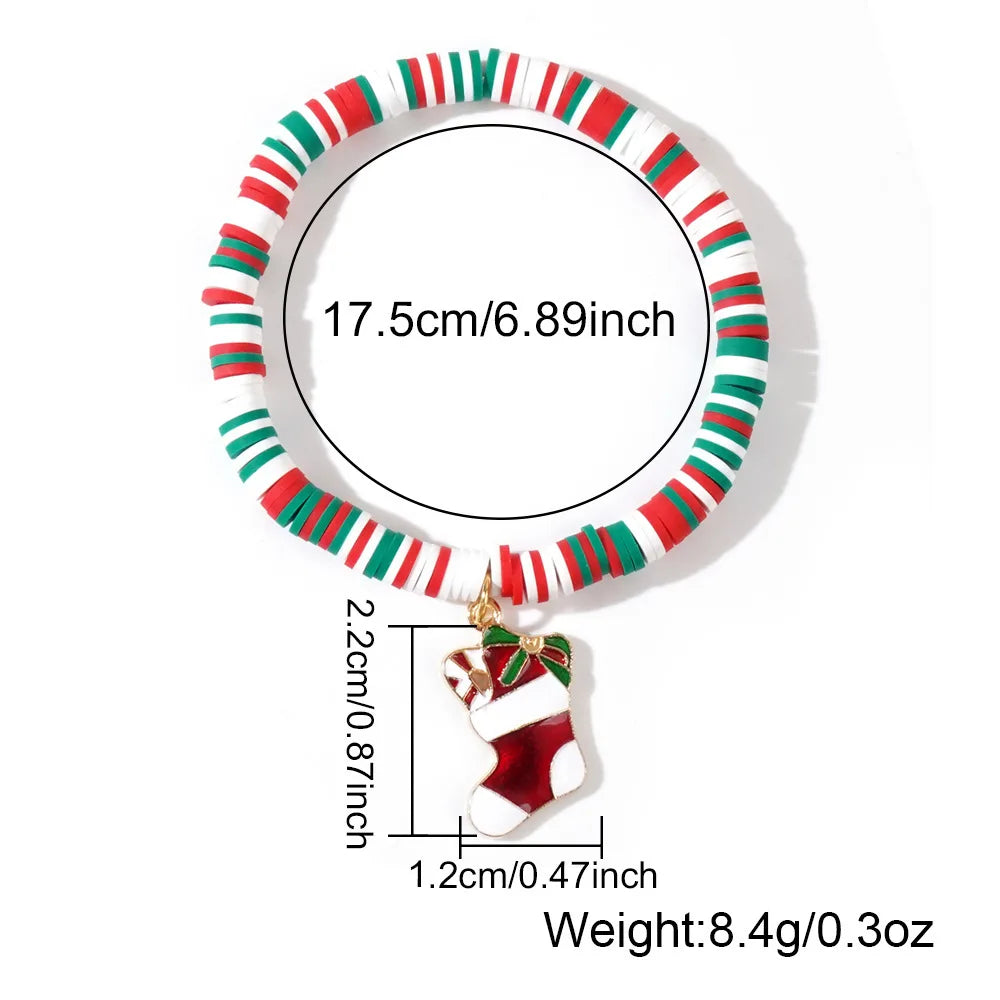 Pulsera de Navidad Aureline – Pulsera Ajustable con Santa Claus y Copo de Nieve, Diseño Festivo y Elegante
