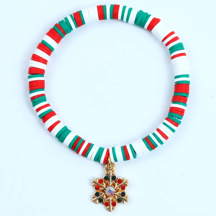 Pulsera de Navidad Aureline – Pulsera Ajustable con Santa Claus y Copo de Nieve, Diseño Festivo y Elegante