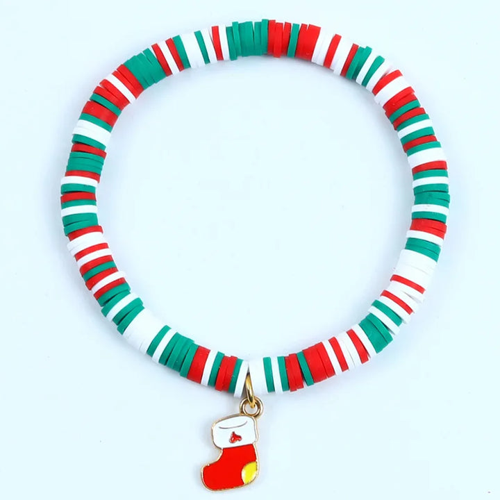 Pulsera de Navidad Aureline – Pulsera Ajustable con Santa Claus y Copo de Nieve, Diseño Festivo y Elegante