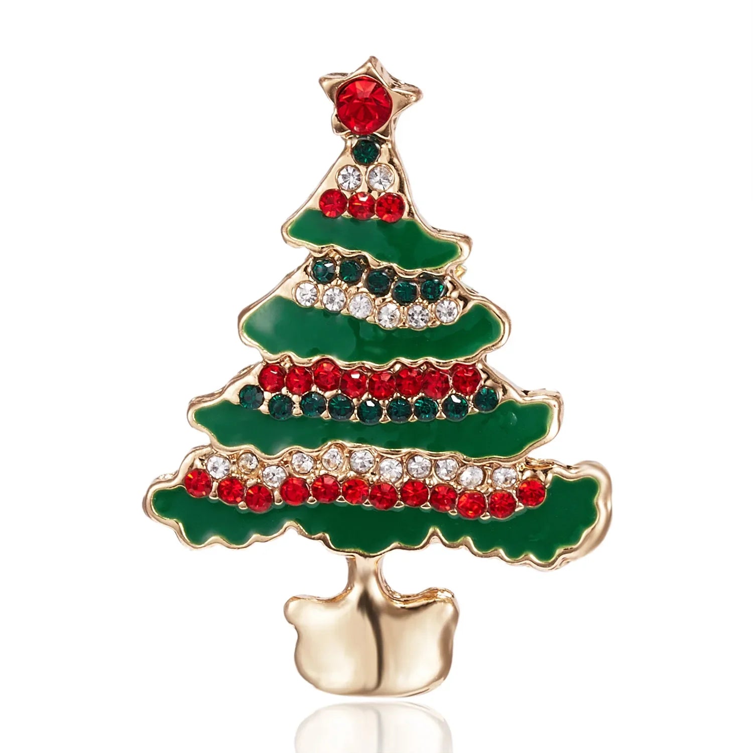 Spilla Albero di Natale Glaciara – Spilla Multicolore con Strass per Donne, Accessorio Festivo & Regalo Elegante