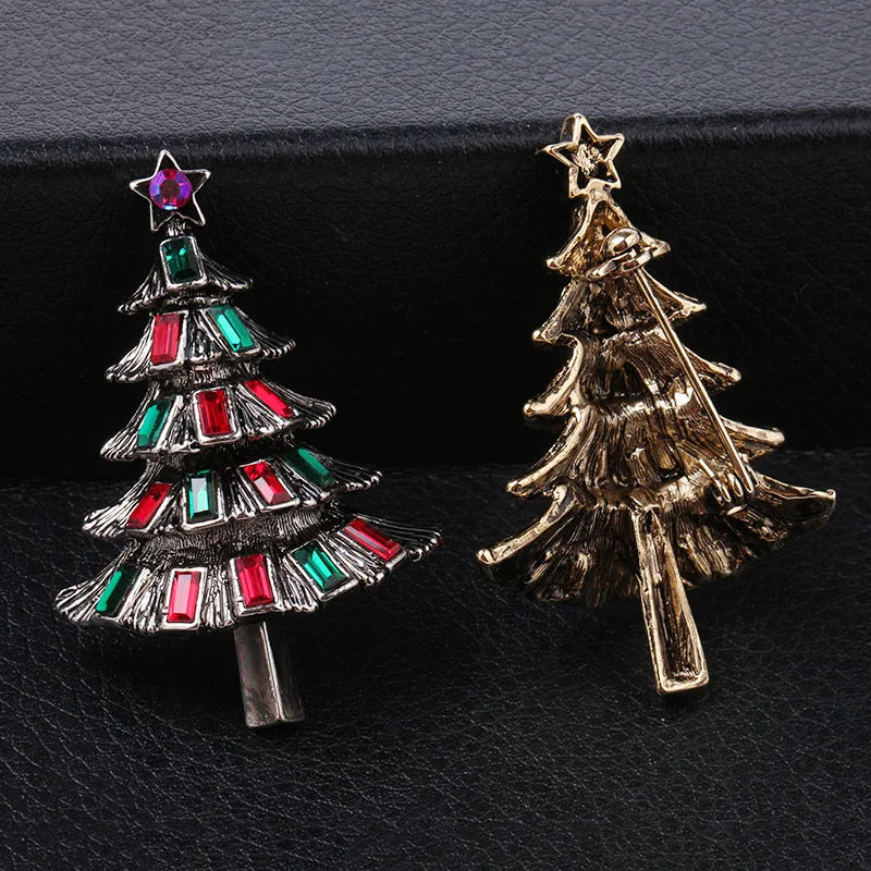 Spilla Albero di Natale Glaciara – Spilla Multicolore con Strass per Donne, Accessorio Festivo & Regalo Elegante
