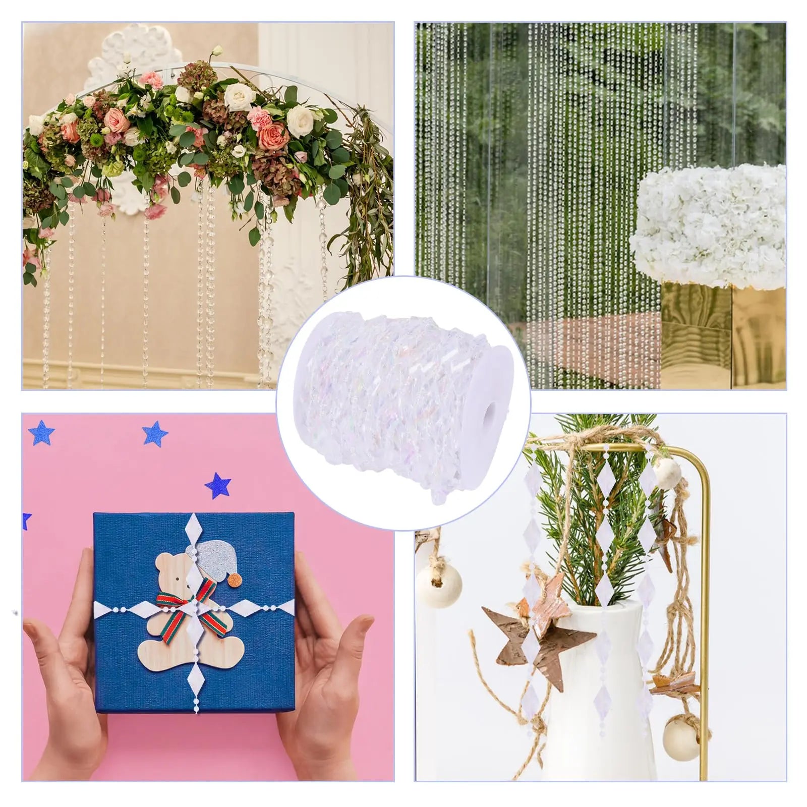 Festiglow Fil de Comptes – 5 Metres Kralenslinger, Durable i Colorit per a Nadal i Decoració de Festes