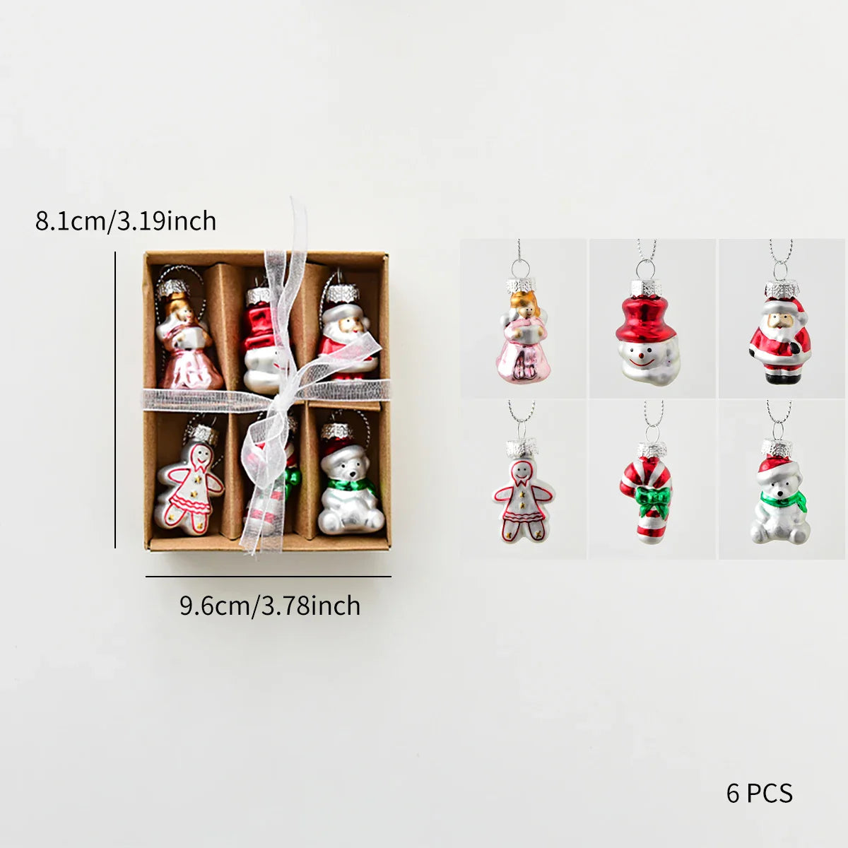 Set di decorazioni natalizie in vetro Lunarelle Frostoria – Pupazzo di neve e vecchio uomo fatti a mano, design festoso e autentico