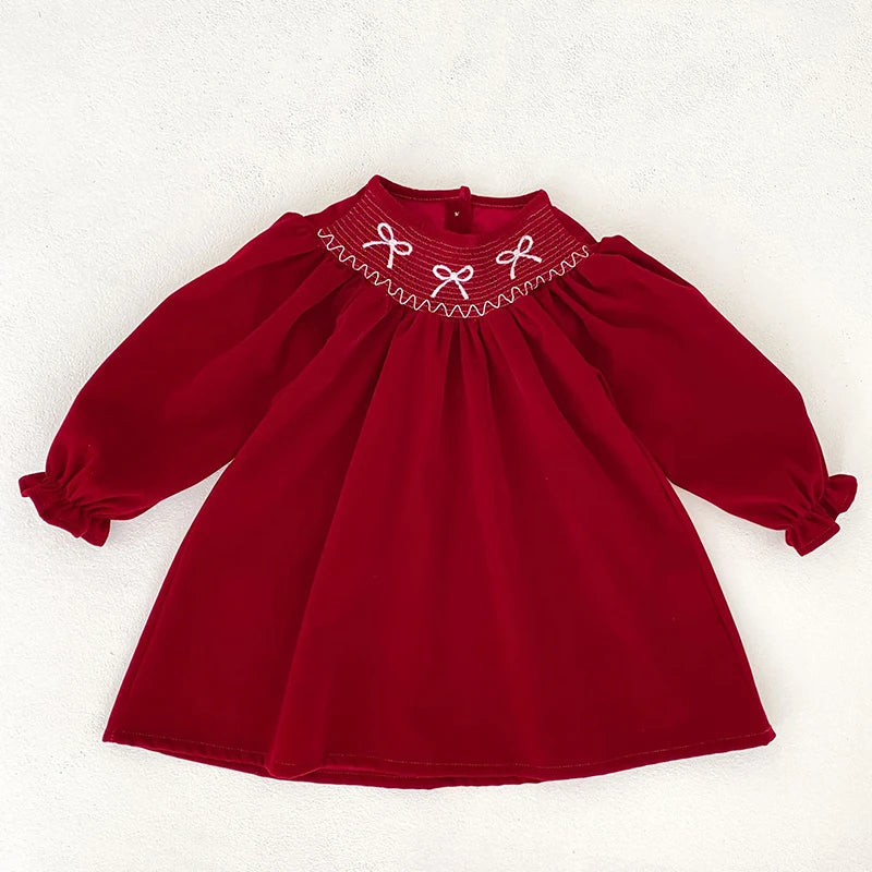 Kerstjurk voor Babymeisjes met Strik en Ruches, Comfortabele Pasvorm, Maten 90-130 4