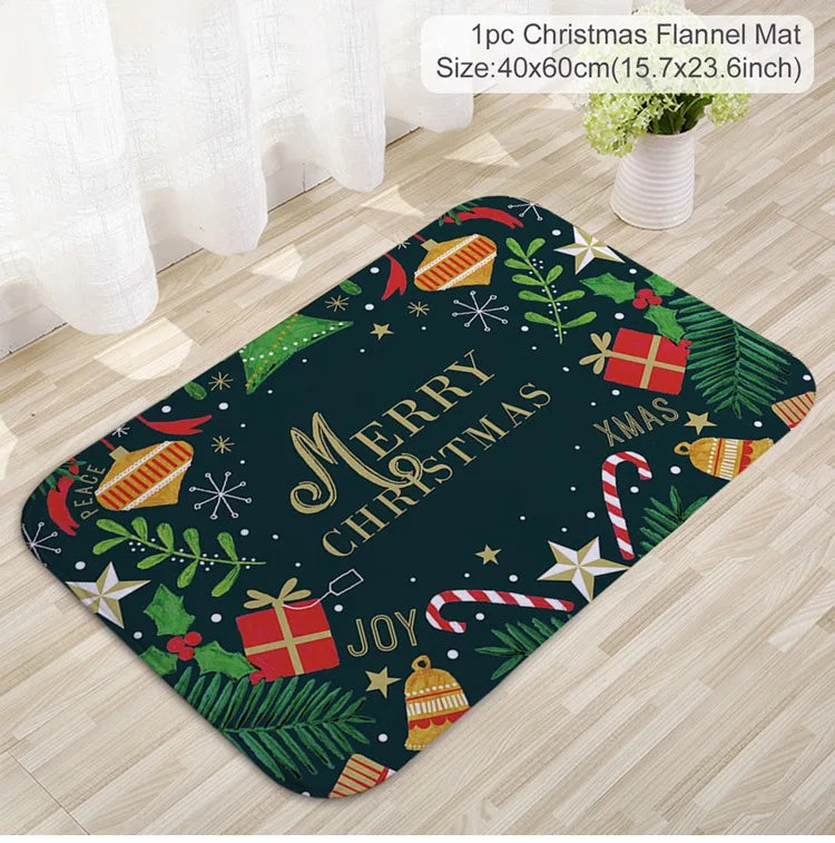 Kerstmat met Kerstman, Multicolor, 75 x 45 cm, Voor Binnen en Buitengebruik 16