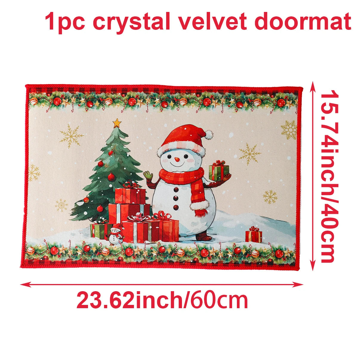 Kerstmat met Kerstman, Multicolor, 75 x 45 cm, Voor Binnen en Buitengebruik 36