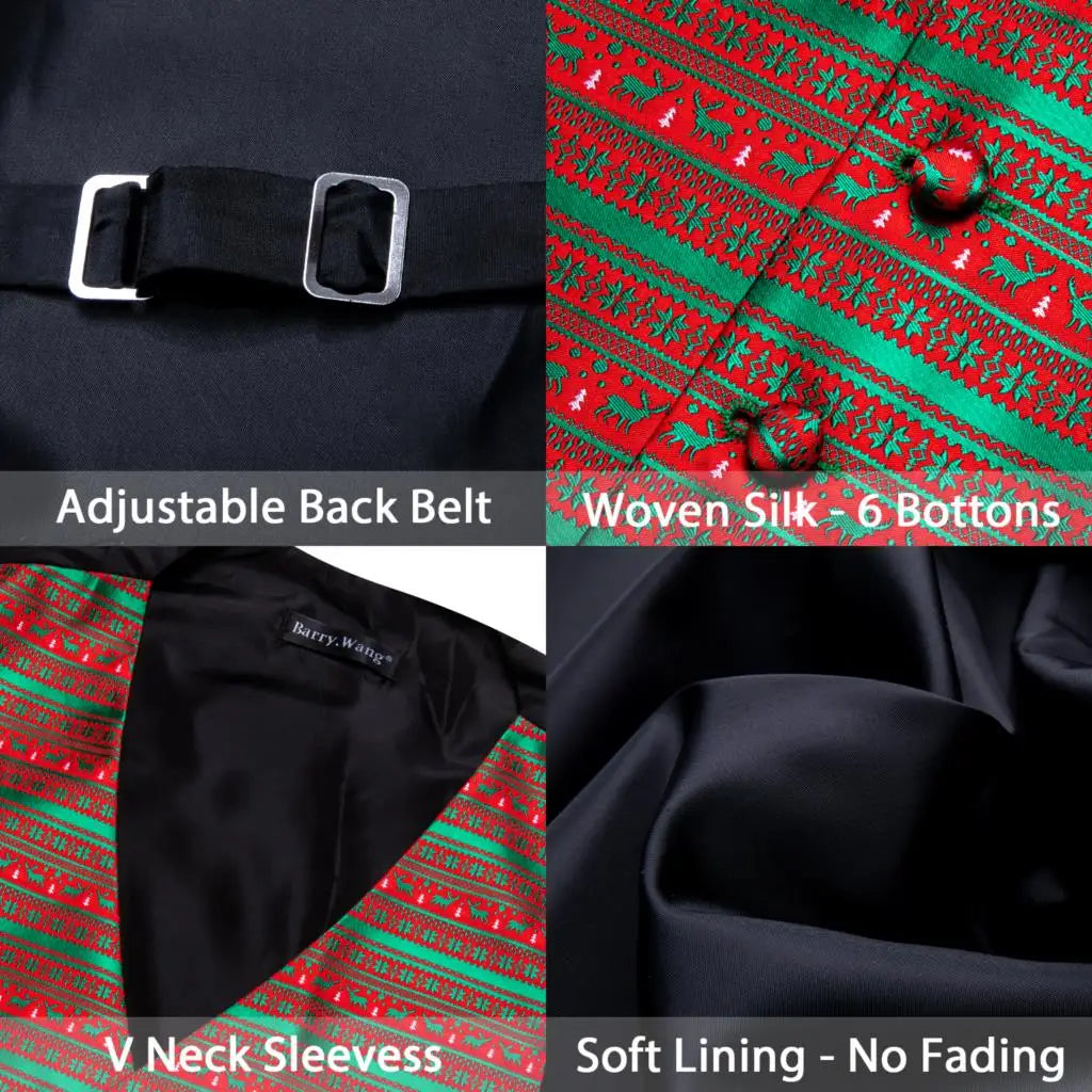 Festivaro Gilet di Natale Uomo – Gilet Elegante per Feste con Fiocchi di Neve & Alci, Incluso Cravatta & Papillon