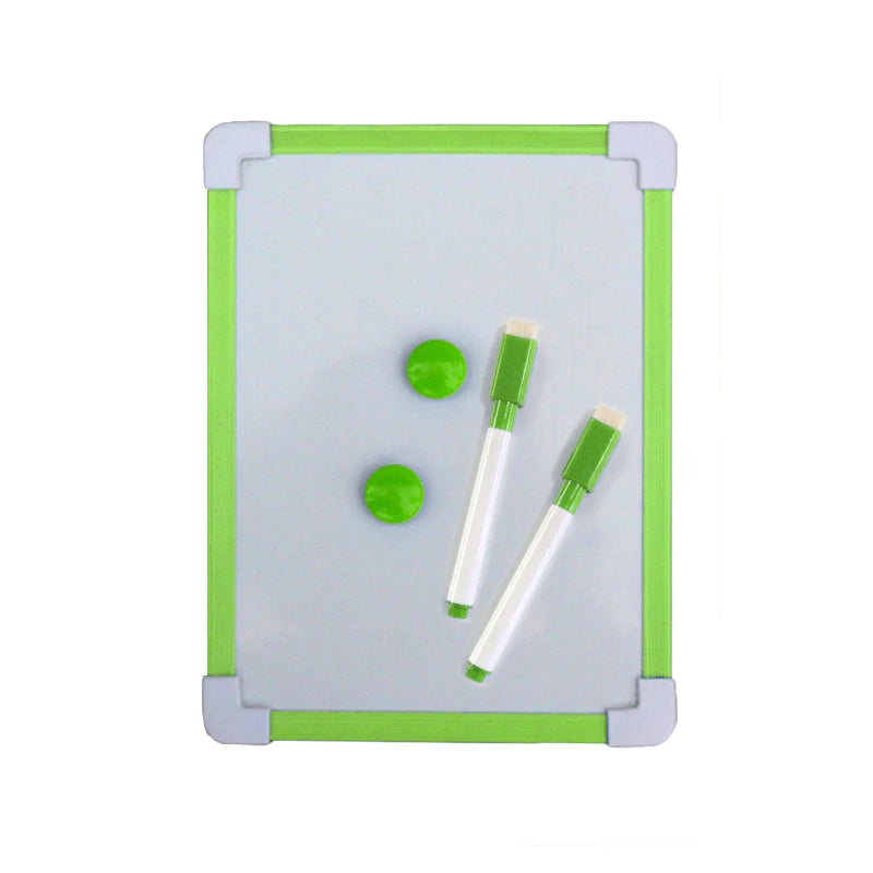 Kinderen droog afveegbaar whiteboard met magnetisch frame en pen, 5 kleuren, mini formaat 10