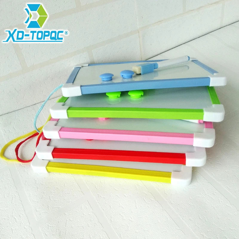 Kinderen droog afveegbaar whiteboard met magnetisch frame en pen, 5 kleuren, mini formaat 3