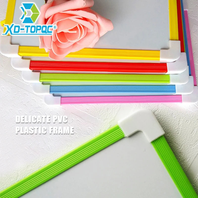 Kinderen droog afveegbaar whiteboard met magnetisch frame en pen, 5 kleuren, mini formaat 5