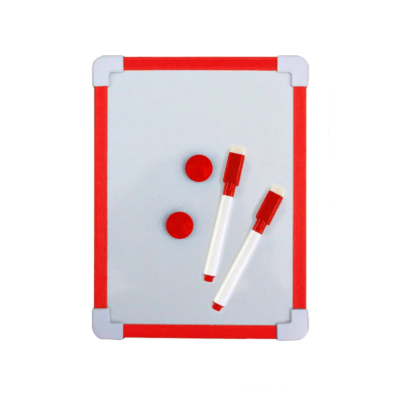 Kinderen droog afveegbaar whiteboard met magnetisch frame en pen, 5 kleuren, mini formaat 6