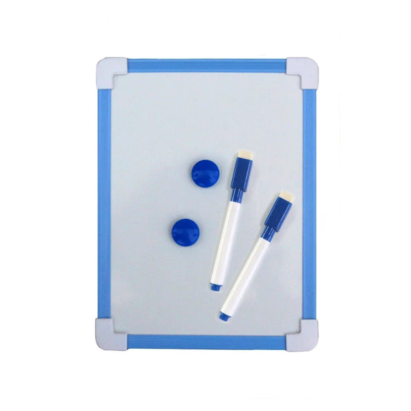 Kinderen droog afveegbaar whiteboard met magnetisch frame en pen, 5 kleuren, mini formaat 7