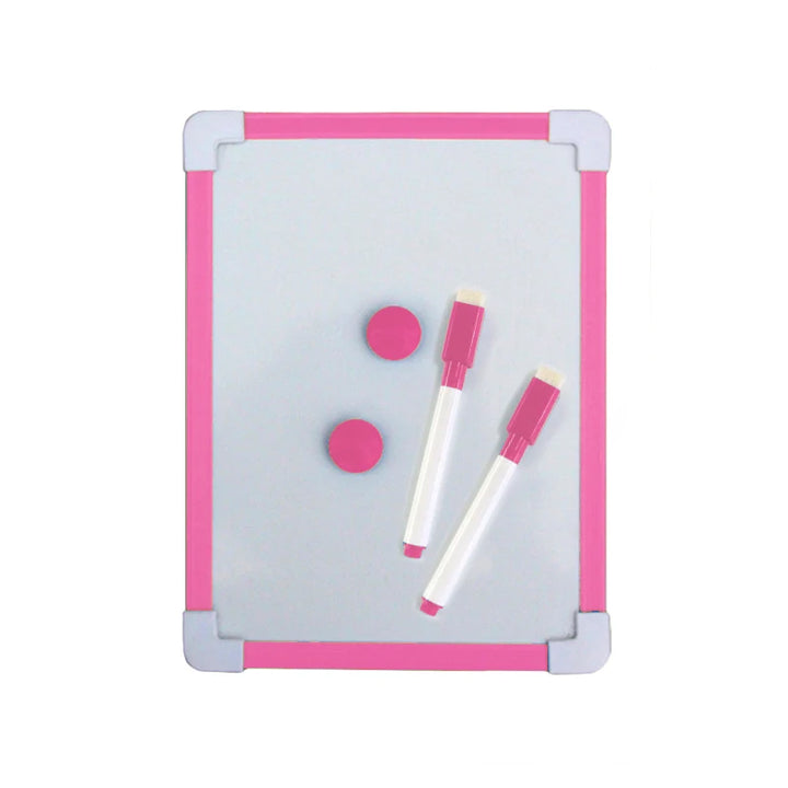 Kinderen droog afveegbaar whiteboard met magnetisch frame en pen, 5 kleuren, mini formaat 8
