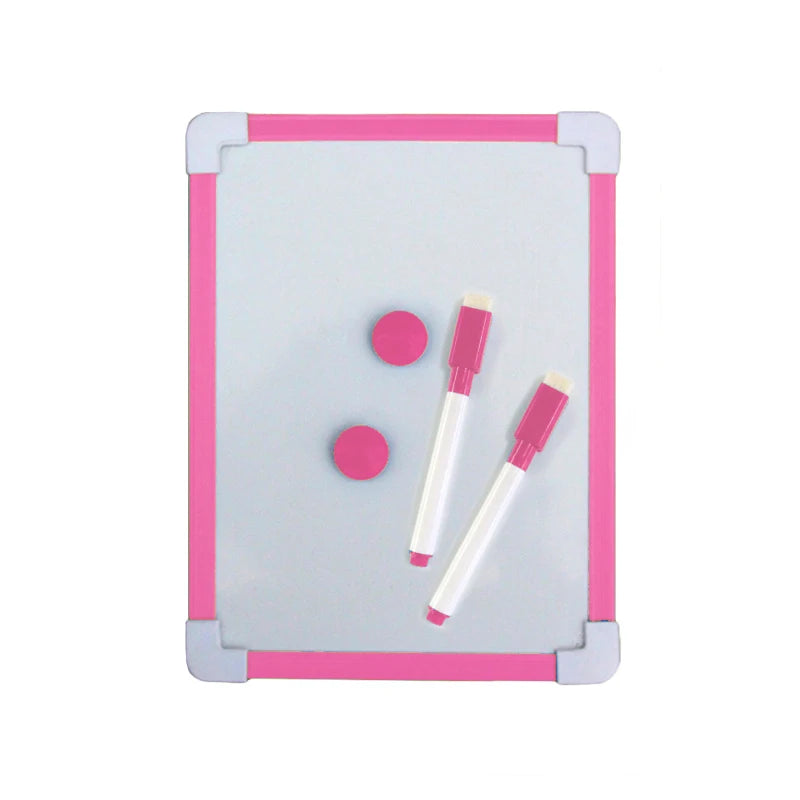 Kinderen droog afveegbaar whiteboard met magnetisch frame en pen, 5 kleuren, mini formaat 8