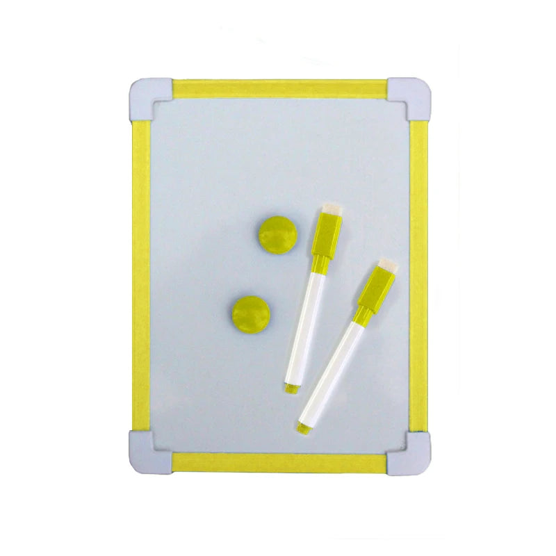 Kinderen droog afveegbaar whiteboard met magnetisch frame en pen, 5 kleuren, mini formaat 9