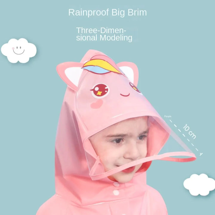 PuddleJoy – Poncho de lluvia infantil con estampado de dinosaurio y unicornio