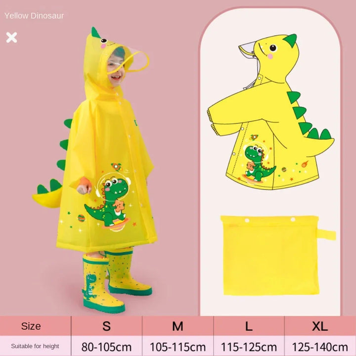 PuddleJoy – Poncho de lluvia infantil con estampado de dinosaurio y unicornio