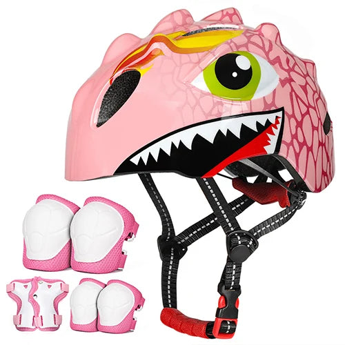Kinderfietshelm Set met Knie- en Elleboogbeschermers voor Kinderen 50-54 cm 8