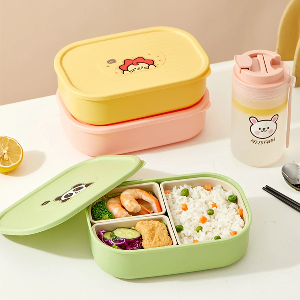 Kinderlunchbox – 3 vakken en geschikt voor de magnetron 1