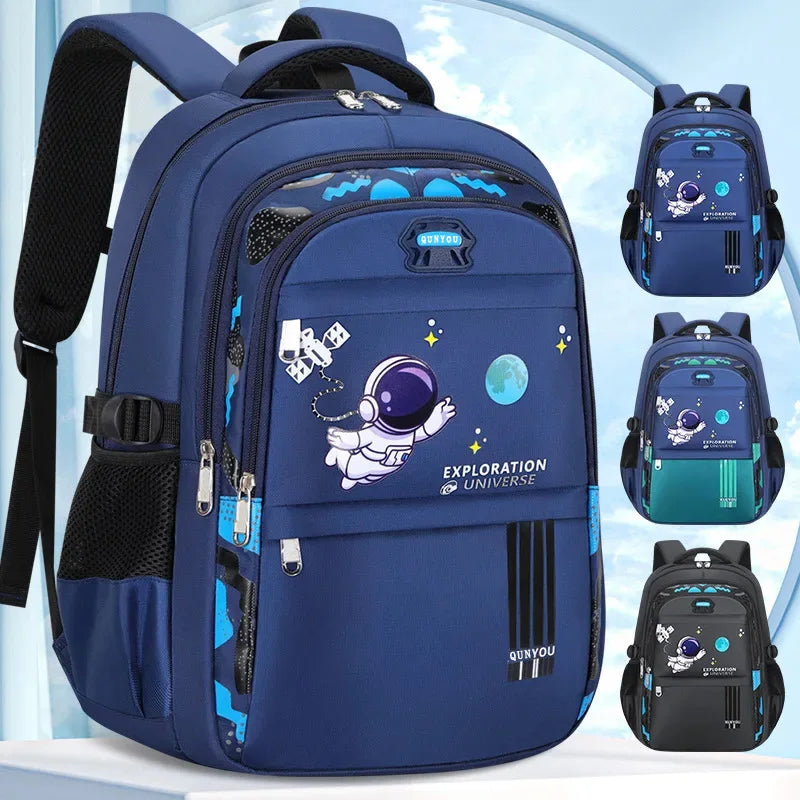 Kinderrugzak Jongens Astronaut Thema – Waterdichte Schooltas voor Basisschool 0