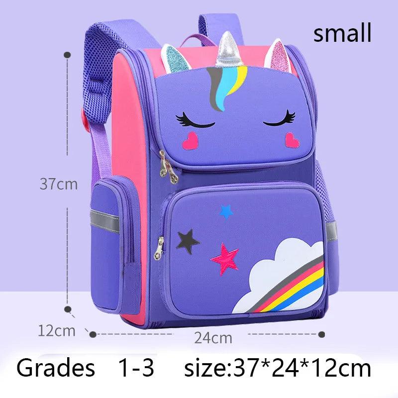 Kinderrugzak Meisje met Eenhoorn en Regenboogogen, Waterdicht voor School en Reizen 6