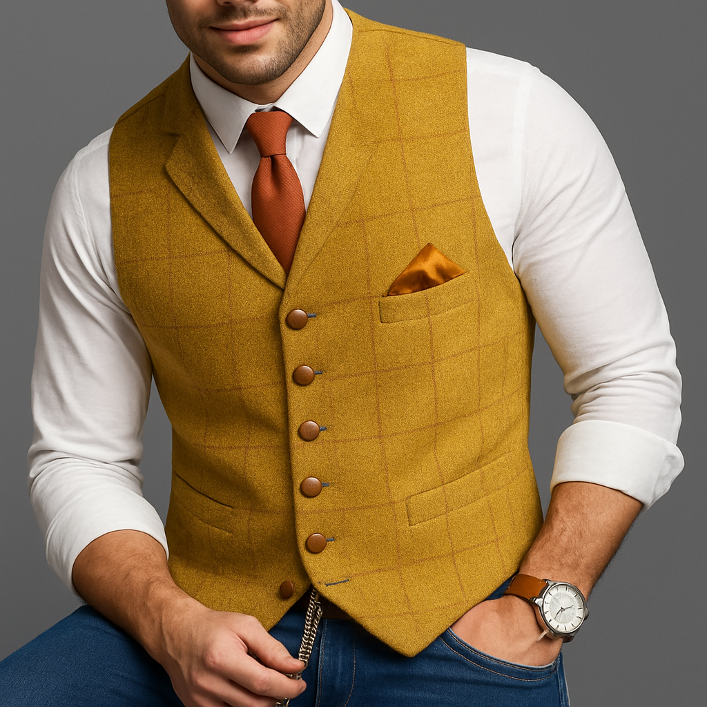 Klassiek formeel vest met gekartelde revers en knoopsluiting 3