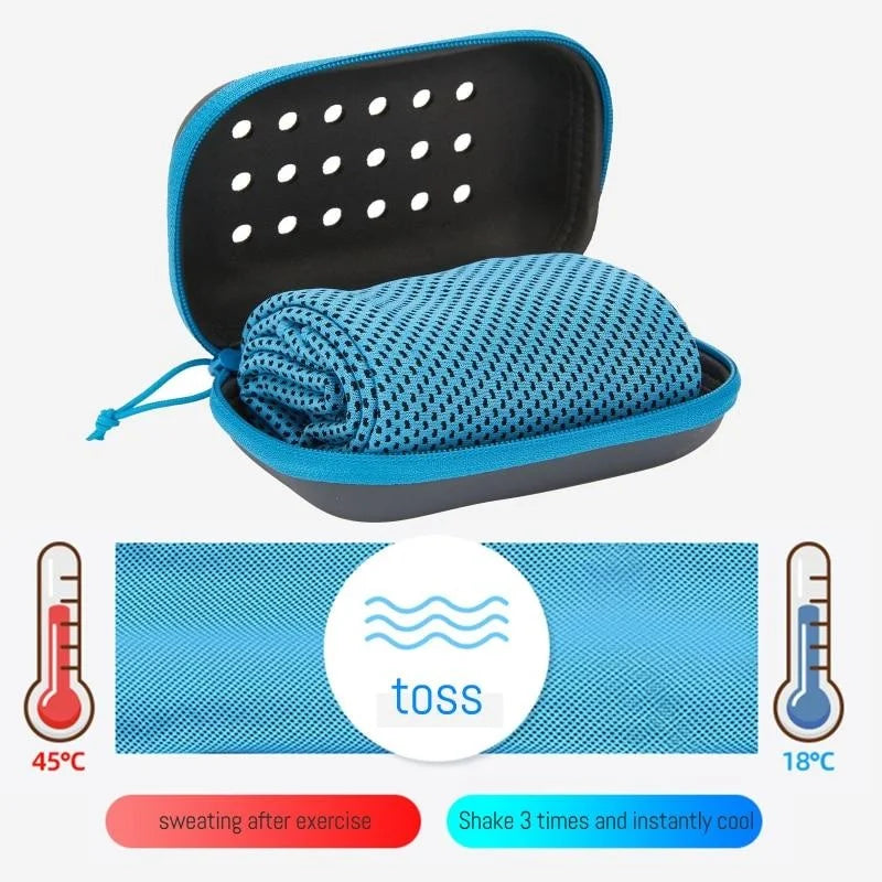 Koelhanddoek voor sport met opbergdoos, sneldrogend en ademend 0